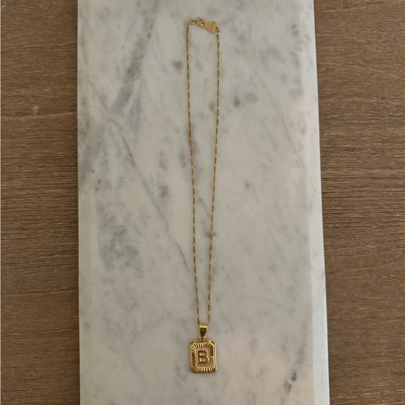 14k gold filled initial necklace “B” - Picture 2 of 4